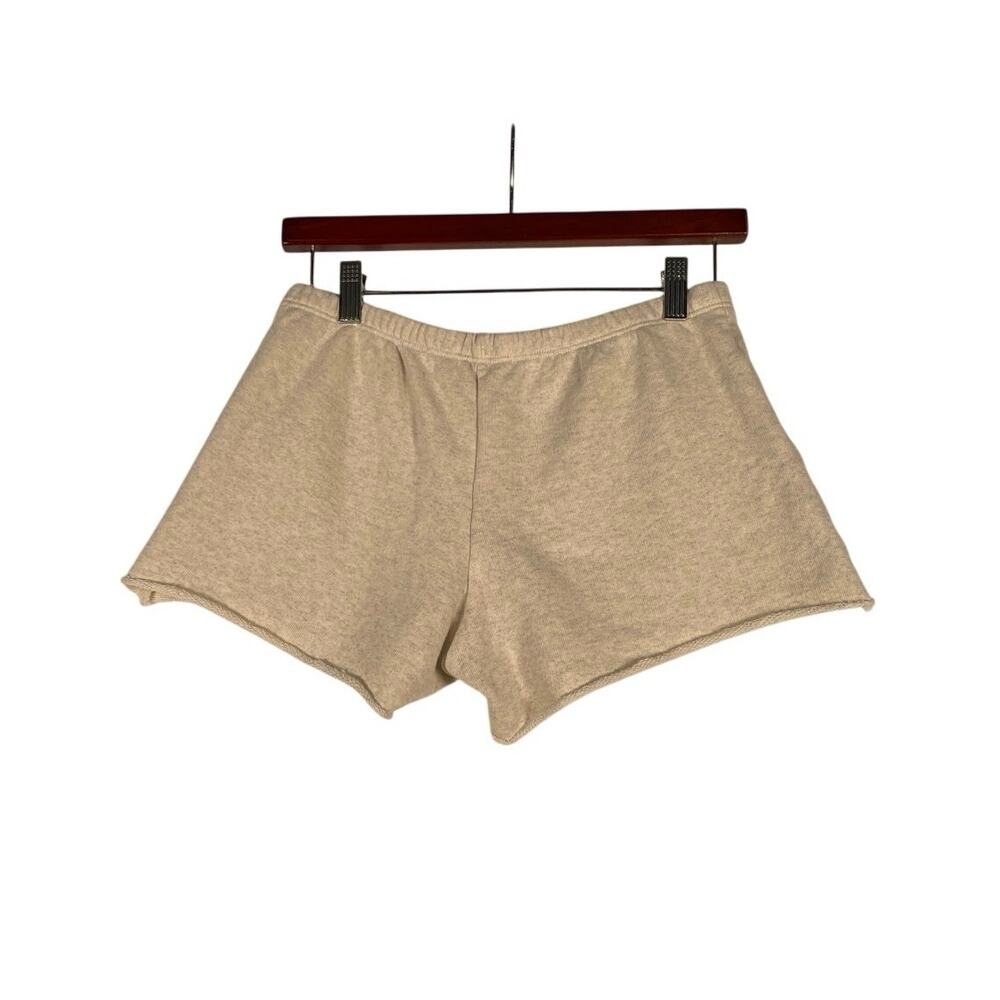 John Galt/Brandy Melville Shorts Women's OS Cream Heathered Terry Rolled Hem - Picture 2 of 8